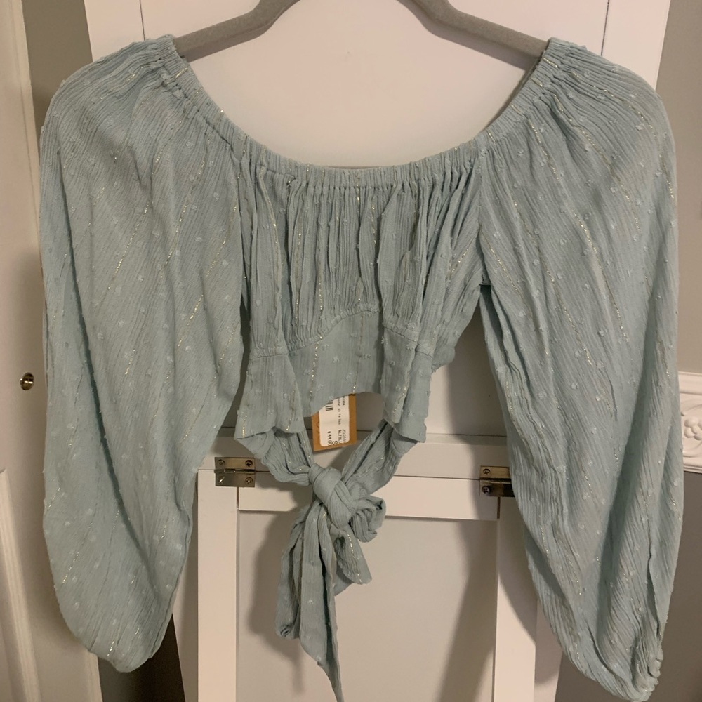 crop teal blouse - vintage havana